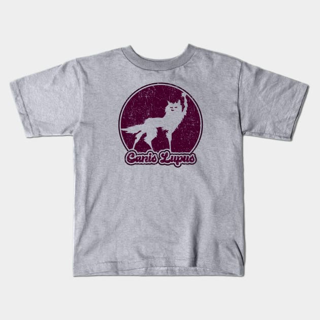 Fantastic Mr Fox - Wolf - Canis Lupus - Retro - Plum Kids T-Shirt by Barn Shirt USA